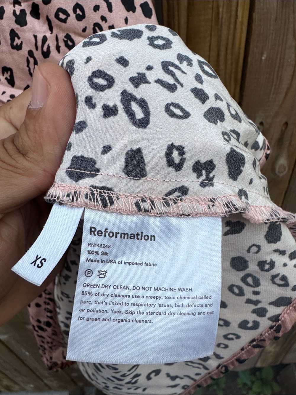 Reformation silk Blush Pink Leopard Slip Dress - Picture 6 of 7